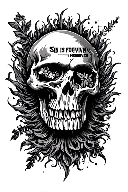 sin is forgiven  tattoo design idea