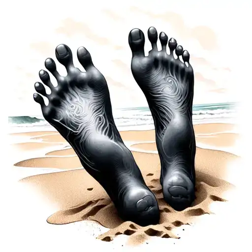 Footprints In The Sand tattoo design idea