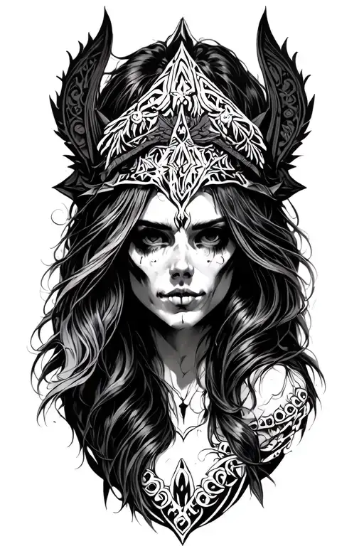 hel nordic godess of death tattoo design idea