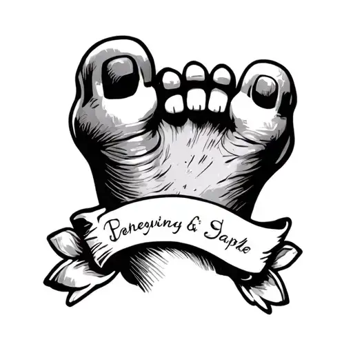 child's foot with name in the middle tattoo design idea