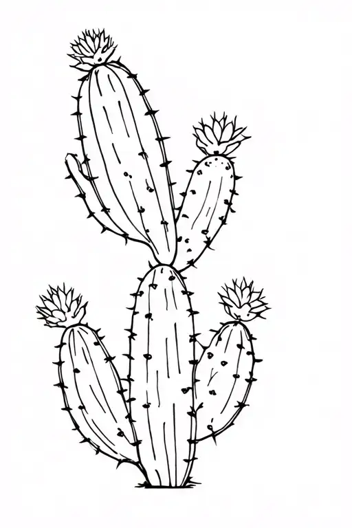 prickly pear cactus tattoo design idea