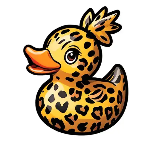 rubber duck leopard print tattoo design idea