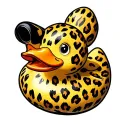 rubber duck leopard print tattoo design idea