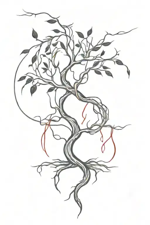 poison tree with flowing blood and words instead of branches pierced by a blade made of many curved lines vector  tattoo design idea