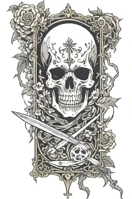 death tarot card tattoo design idea