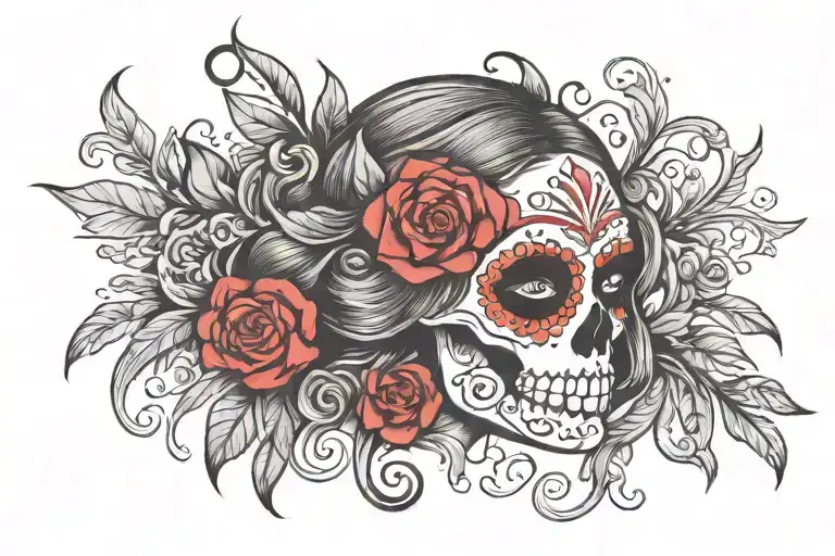 day of the dead girl tattoo design idea