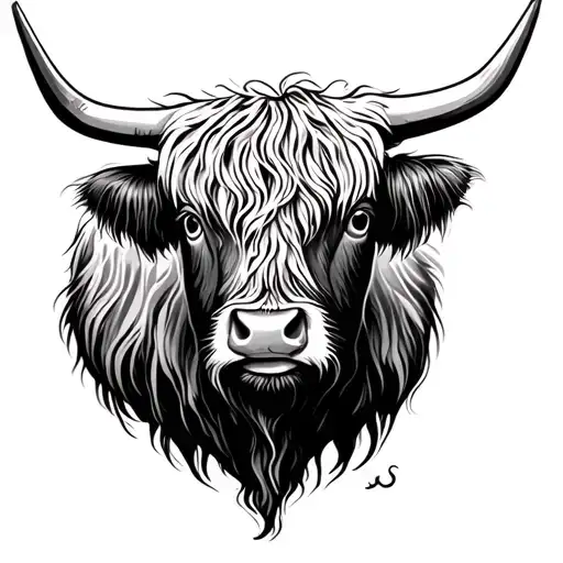 Highland Cow tattoo design idea