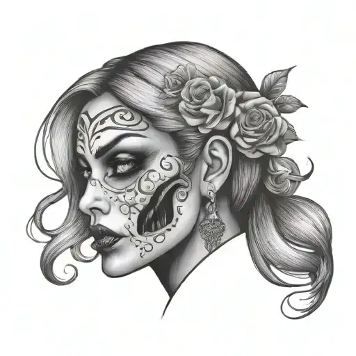 ambigram zombie face with beautiful woman face  tattoo design tattoo design idea