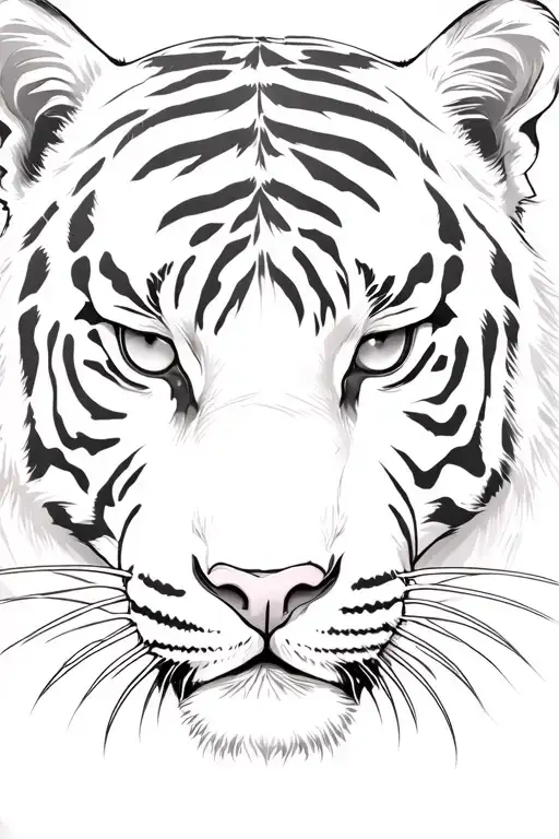 i want an sketch outline of a tiger's face done in an aesthetic artistic way that only his eyes & stripes around the eye tattoo design idea