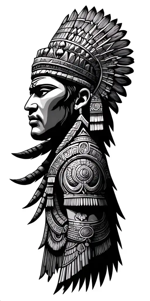 Mayan warrior god tattoo design idea