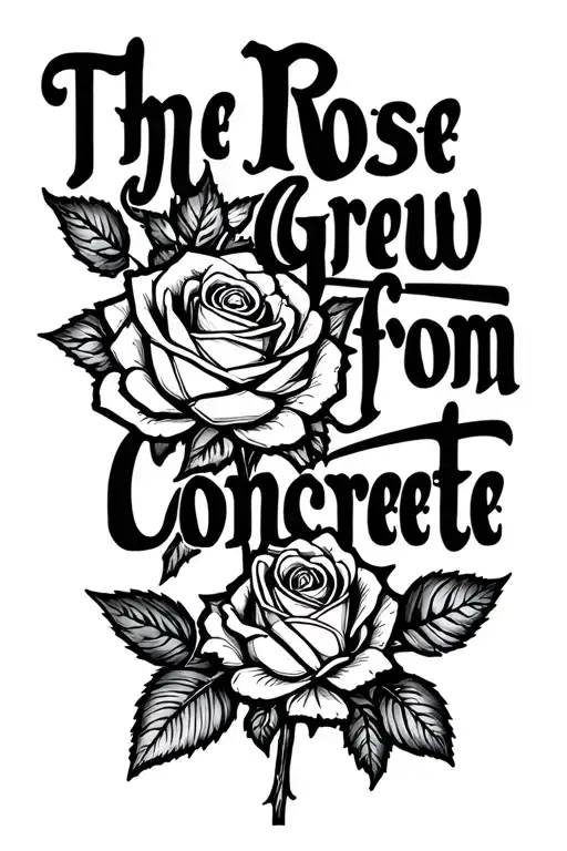 "The rose grew from concrete " rose  tattoo design idea