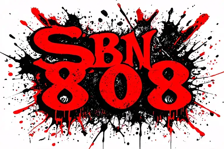 "SBN 808" Gang Writing "V66" tattoo design idea
