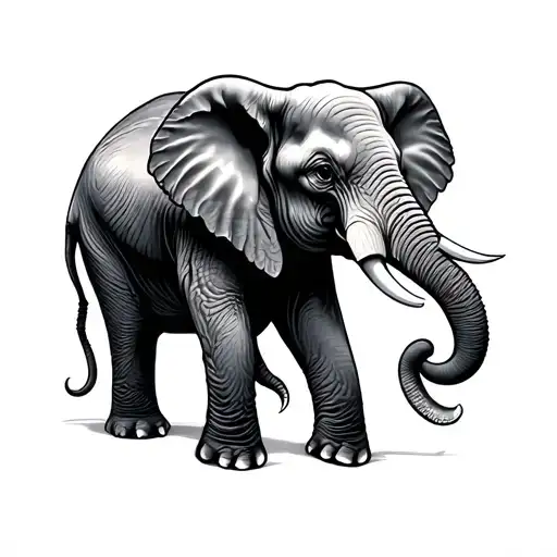 3 headed elephant tattoo design idea