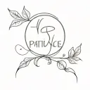 patience, peace and tranquility tattoo design idea
