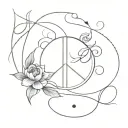 patience, peace and tranquility tattoo design idea
