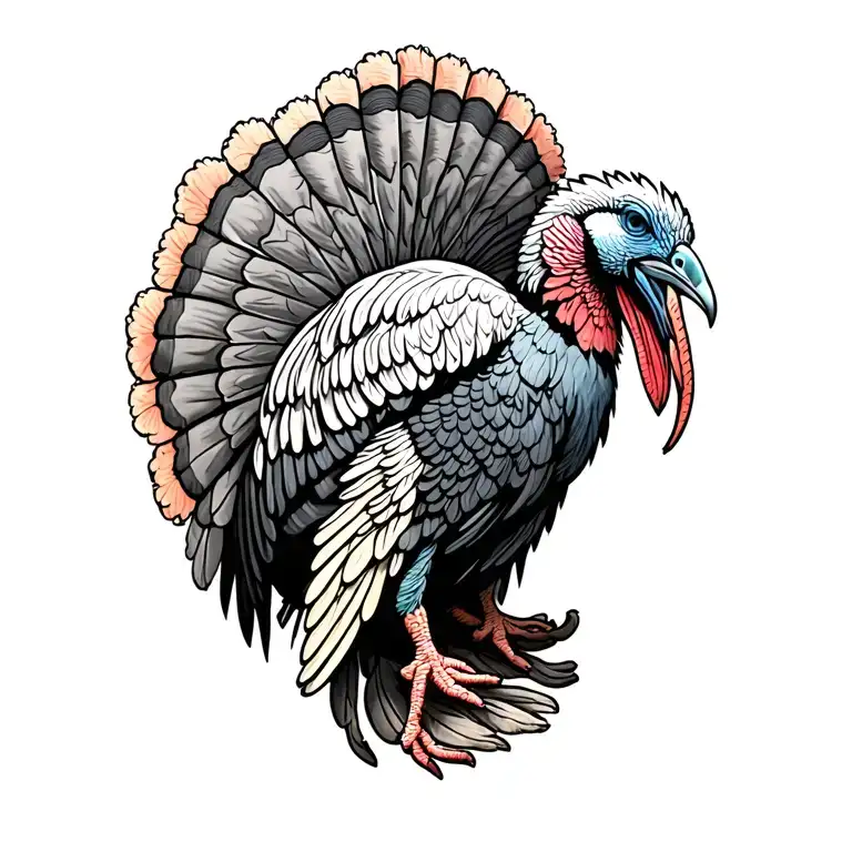 Turkey wing attached tattoo design idea