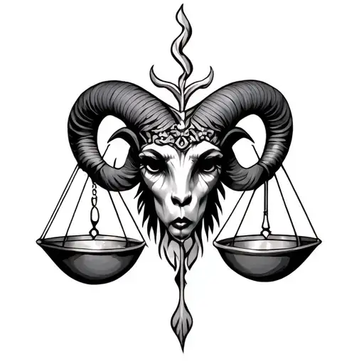 Libra Aries tattoo design idea