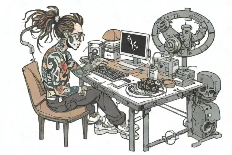 programmer coding tattoo design idea