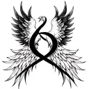 Infinity sign in middle with phoenix's wings tattoo design idea