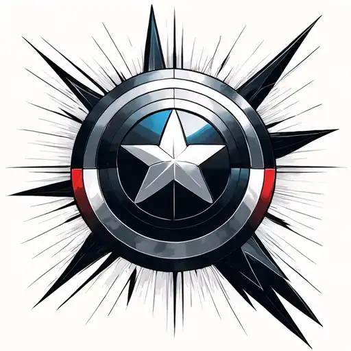 captain america shield tattoo design idea