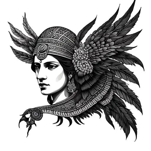 Sumerian love and humanity tattoo design idea