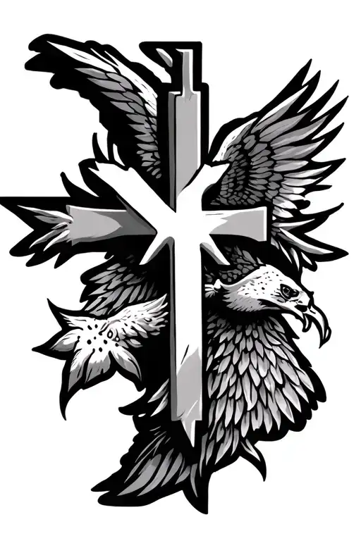 cross flight new York Florida Texas kj jd cj tattoo design idea