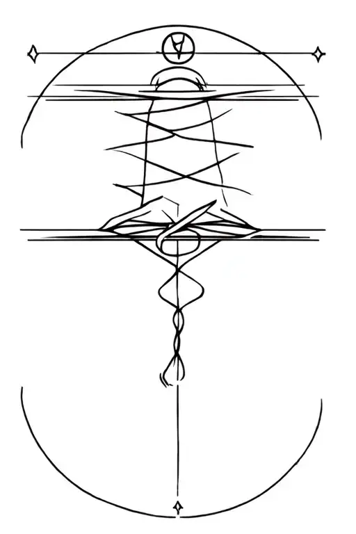 odysseus tied to mast ancient greek style illustration tattoo design idea