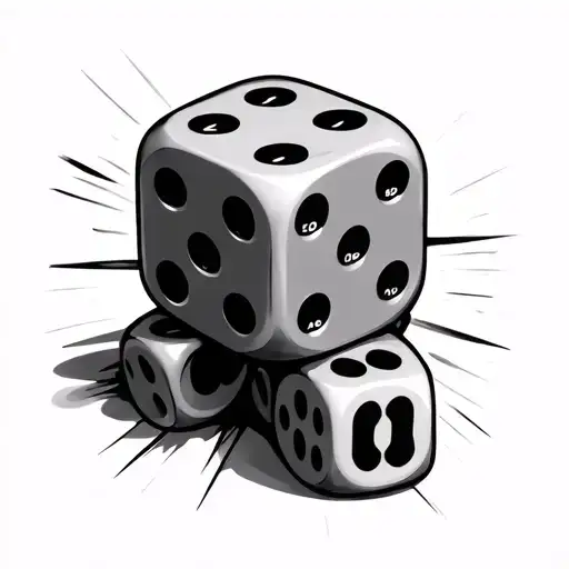 dice rolling with no risk no story tattoo design idea
