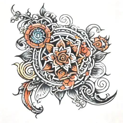Hindu good tattoo design idea