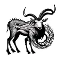 taurus, twin, ibex, tree of life, dragon wrapped tattoo design idea