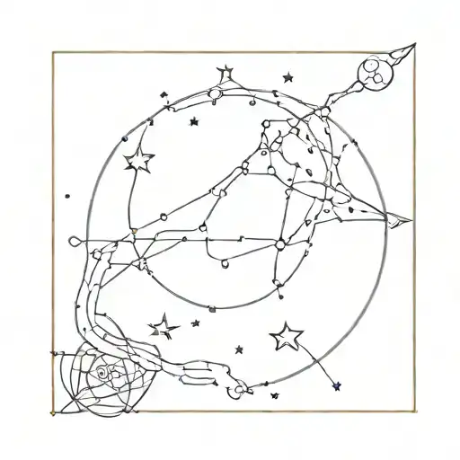 aquarius constellation tattoo design idea