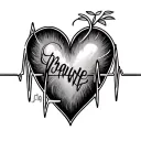 Name Heartbeat tattoo design idea