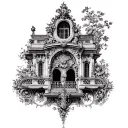 Rococo architecture patterns tattoo design idea