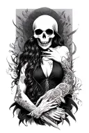 lady reaper full body tattoo design idea