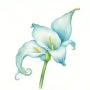 calla lily with stem and monarch butterfly tattoo design idea
