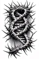 double DNA helix with thorns  tattoo design idea