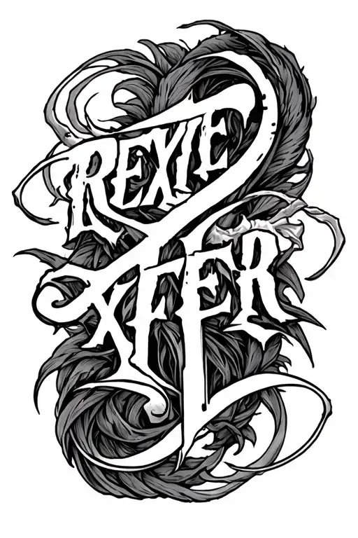 "REXIFER" demonic font tattoo tattoo design idea