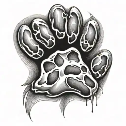 dog paw, memory, love tattoo design idea