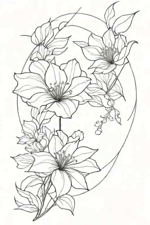 fine line art tattoo design idea