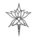 star with Scorpio and lotus flower tattoo design idea