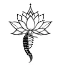 star with Scorpio and lotus flower tattoo design idea