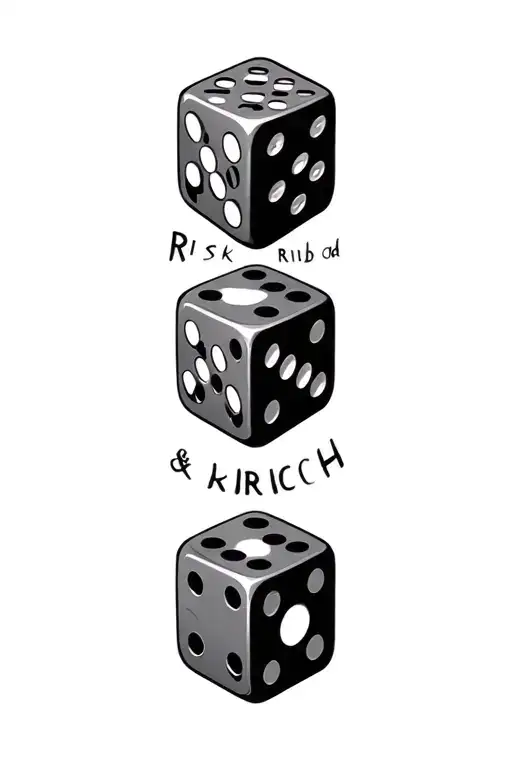"Risk and rich" dice tattoo design idea