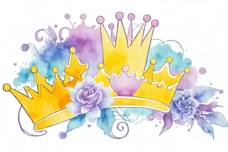 name Princess with crowns  tattoo design idea