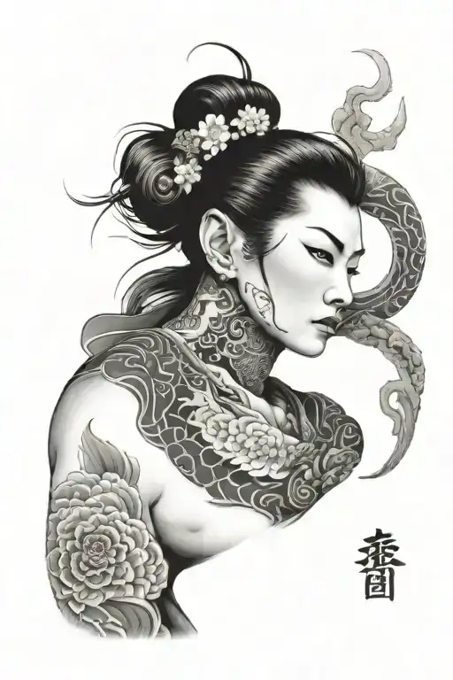 Japanese full sleeve yakuza sleeve tattoo tattoo design idea