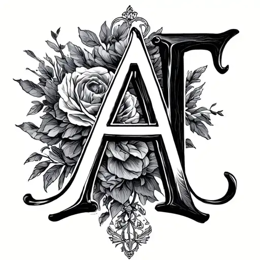 Celta de Amor Nudo with the letter A and F tattoo design idea