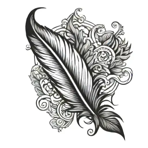 elf feather tattoo design idea