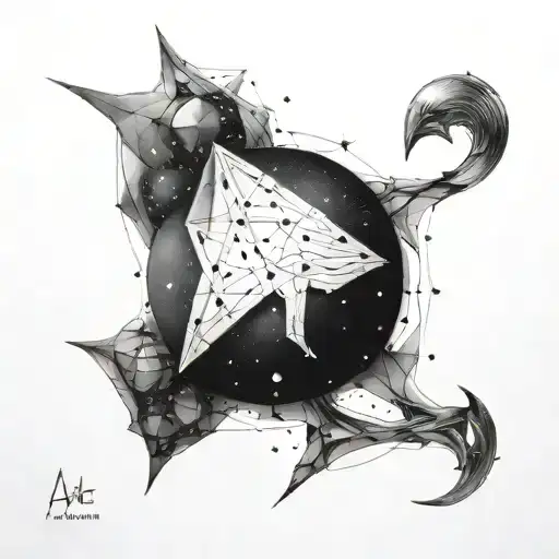 An innovative birth symbolized by a Chiron constellation tattoo design idea