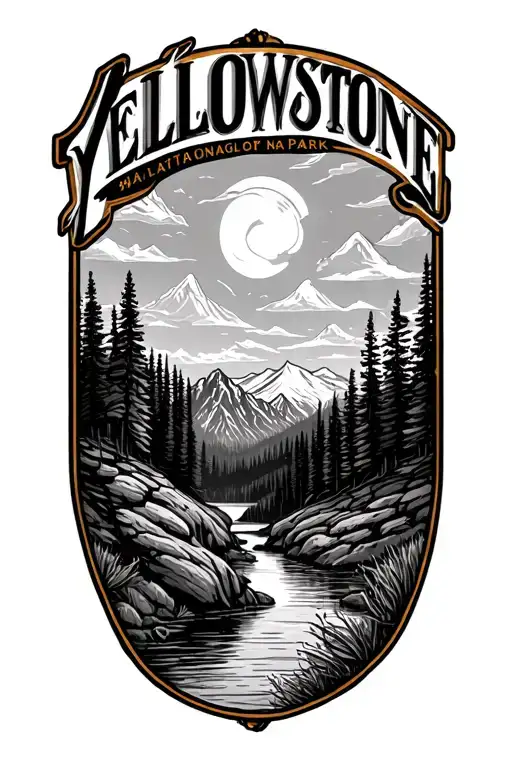 Yellowstone national park tattoo design idea