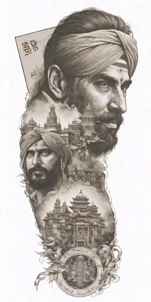 Punjabi Tattoo design featuring Stock market tattoo design idea