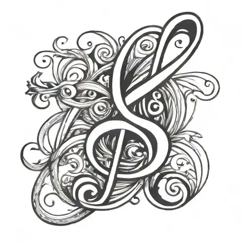 minimalist intials J Y letters forming treble clef tattoo design idea